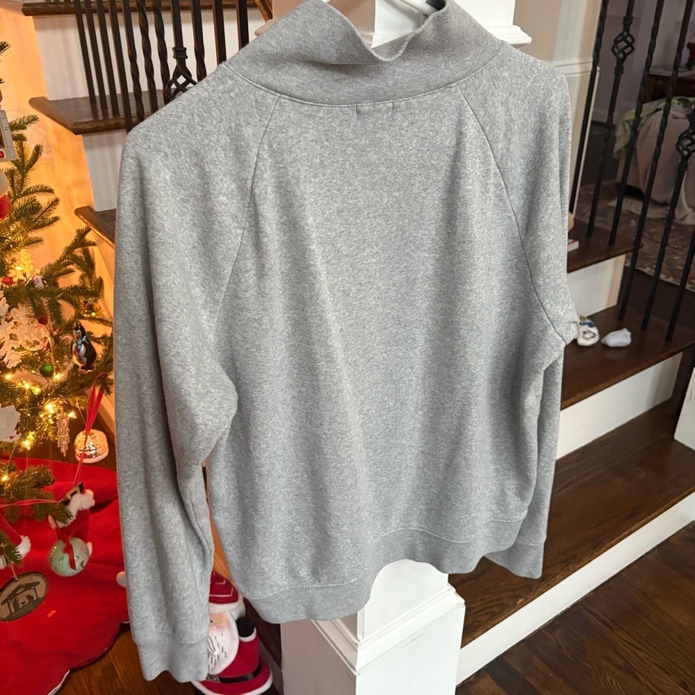 J. Crew Light Gray Button-Up  Mock Neck Sweater - Picture 5 of 5